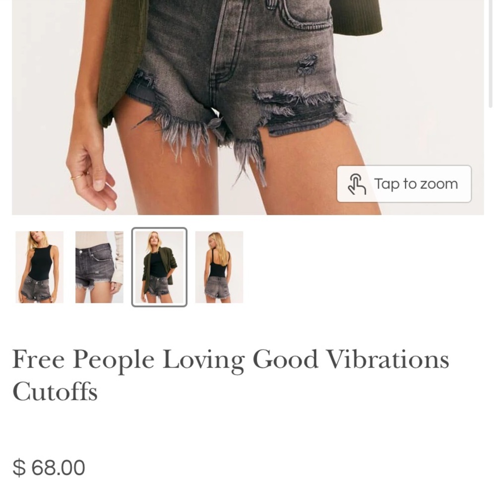FREE PEOPLE BLACK DENIM SHORTS